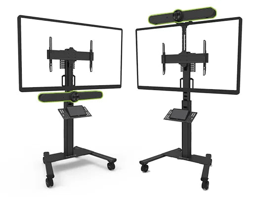 Kanto MPC77 Rolling TV Stand with Keyboard Tray for 37" - 77" TVs - Compatible with Logitech® Tap and Rally Bar Conferencing Device