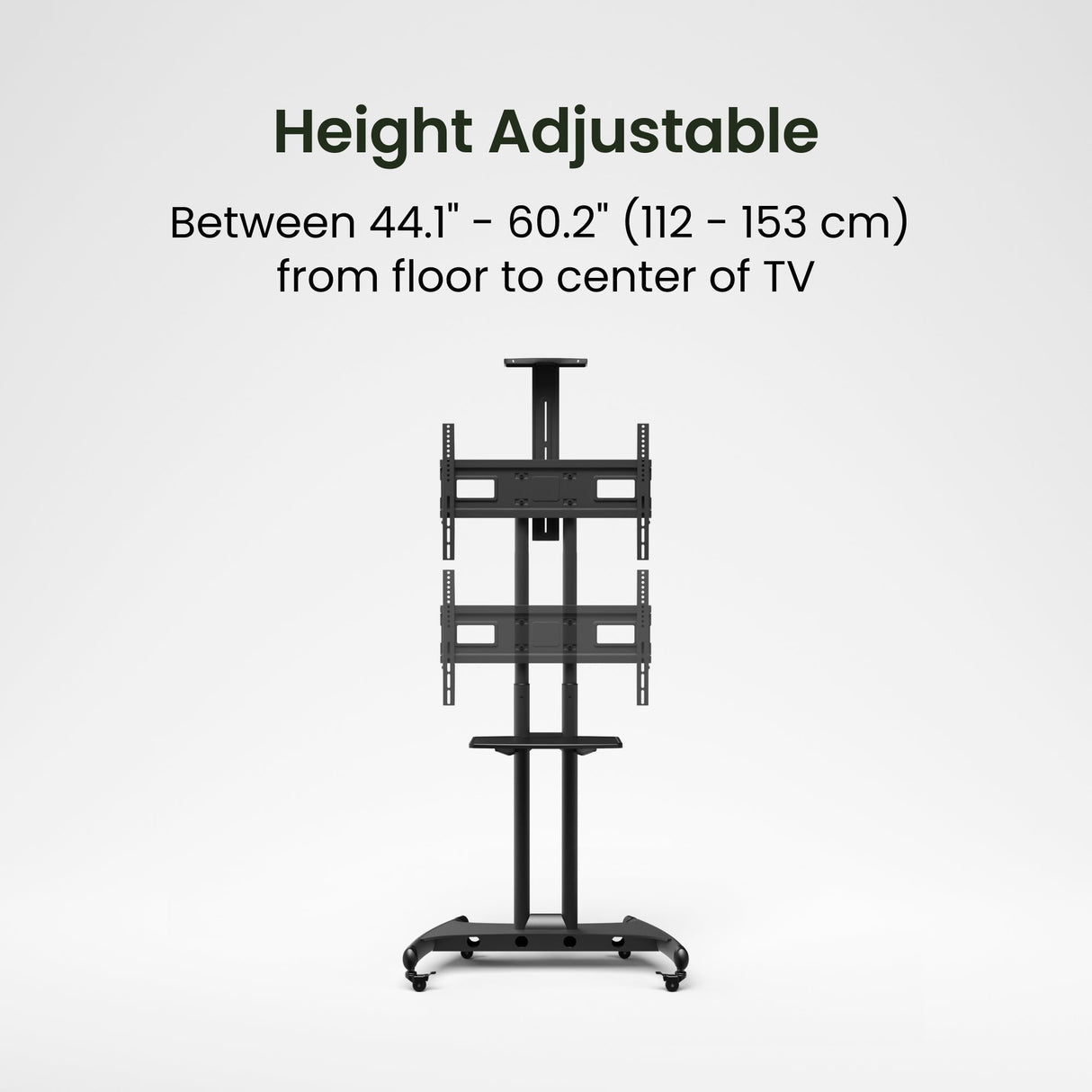 Kanto MTM70PL Height Adjustable Rolling TV Stand for 40" - 70" TVs and Interactive Displays