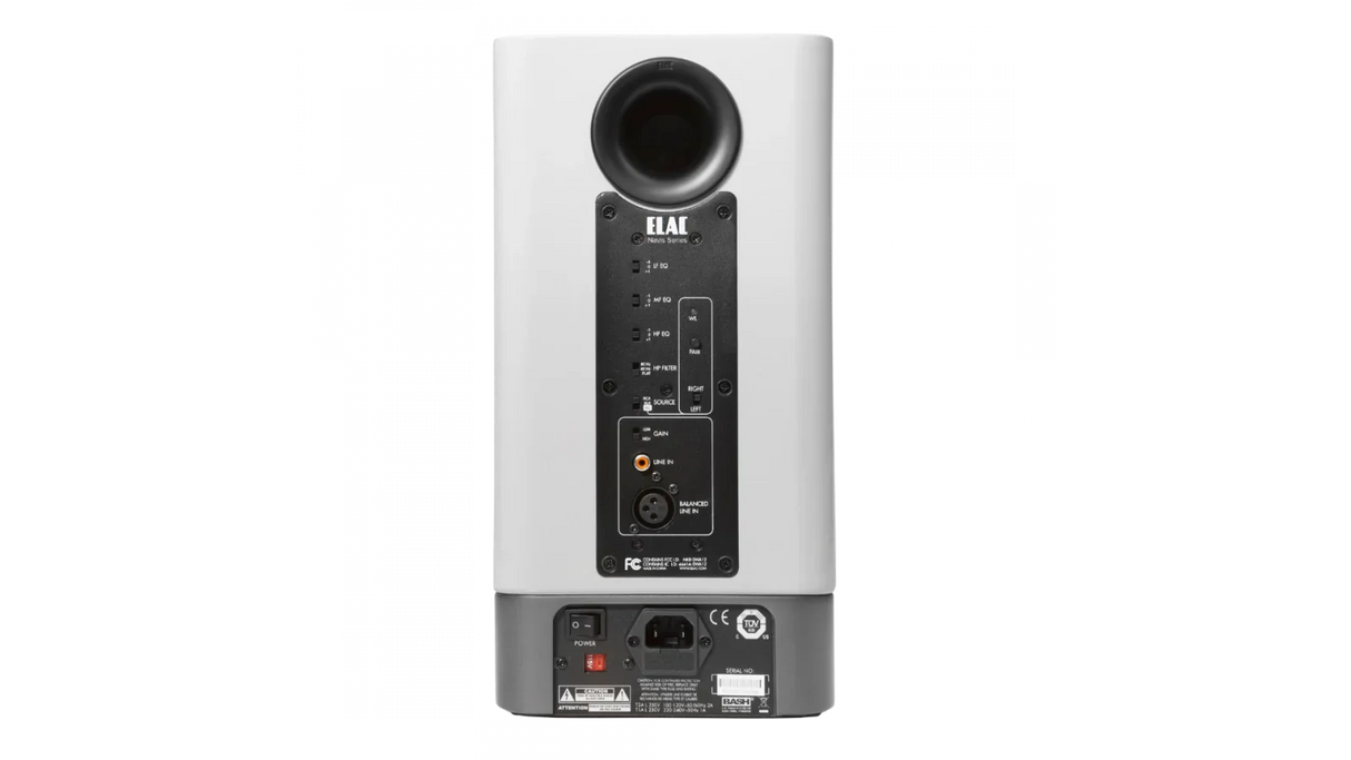 Elac 5.25" Navis ARB51 Powered Bookshelf Loudspeakers - Gloss White, Pair