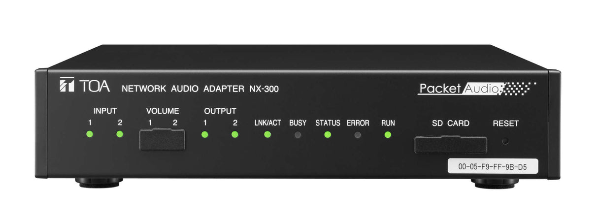 TOA NX-300PS Network Audio Adapter 2 analog audio inputs and outputs, onboard message storage and broadcasting