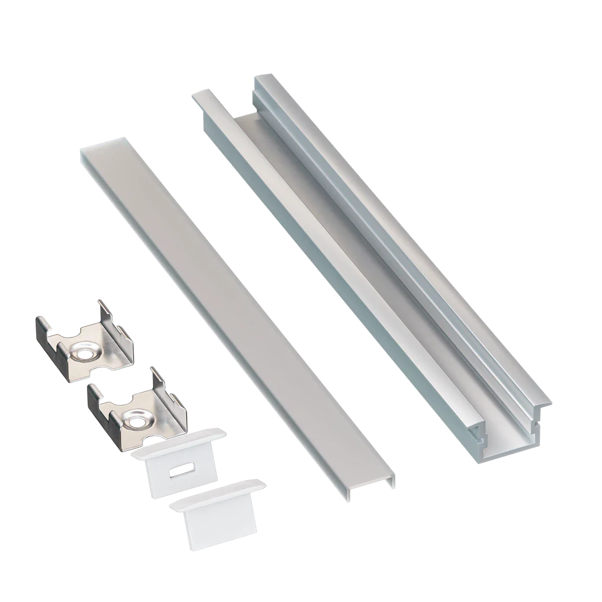 Proluxe PLX-EXTDBLF-2M-BNDL1 DOUBLE FLANGE BUNDLE OF (1) WILL INCLUDE: 78.74" (2M) ALUM,.COVER,.FEED, END, CLIP, PRE-DRILLED WITH COUNTERSUNK HOLES,HIGHER GRADE LENS WITH UV INHIBITOR