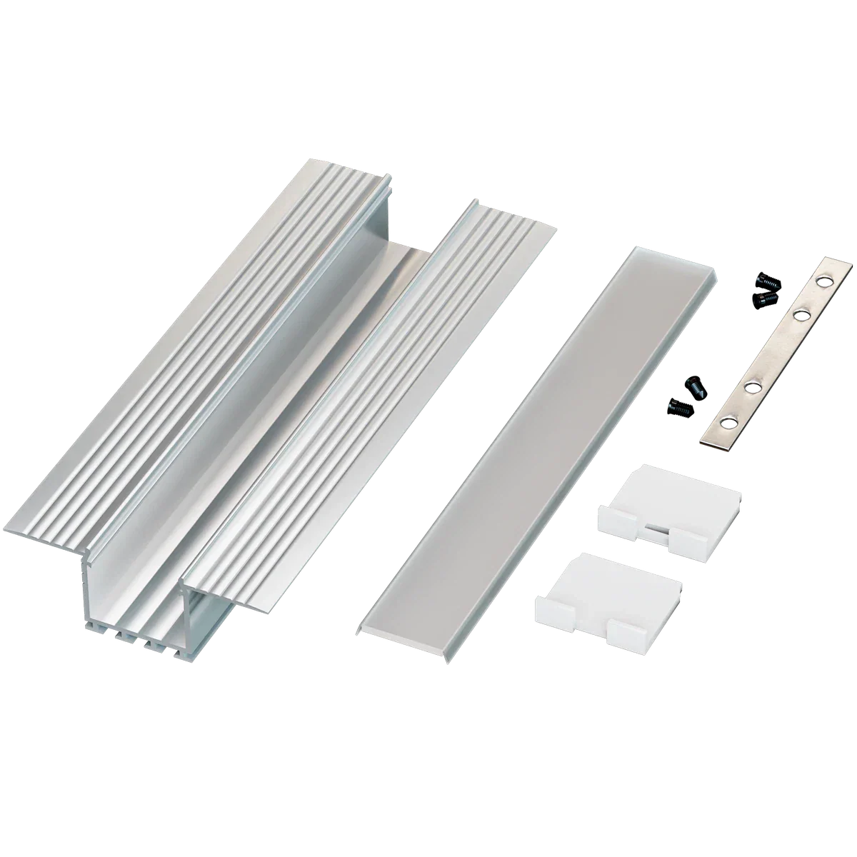 Proluxe PLX-EXTINVSLOT-2M-BNDL5 INVISIBLE SLOT BUNDLE OF (5) WILL INCLUDE:78.74" (2M) ALUM,.COVER,.FEED, END, CLIP, 180 SPLICING STRIP,NO PRE-DRILLED WITH COUNTERSUNK HOLES,HIGHER GRADE LENS WITH UV INHIBITOR, LENS INSERT (FOR MUD-IN)