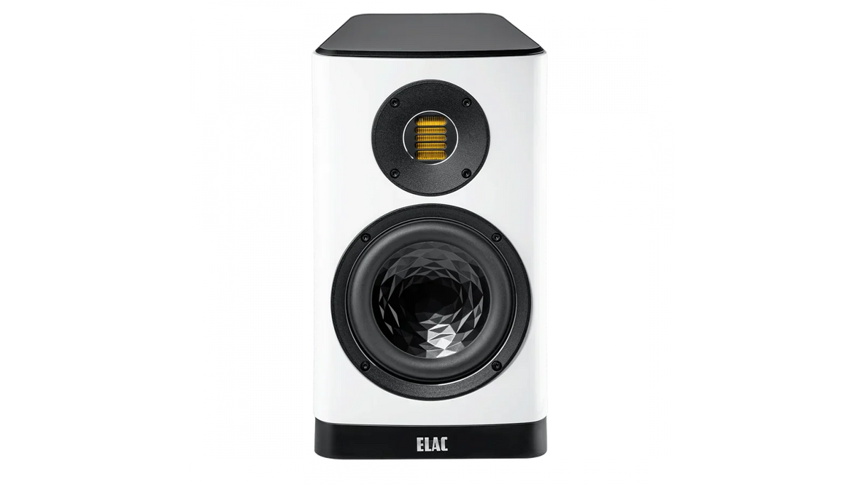 Elac Vela 6" 2-Way Bookshelf Speakers with JET 6 Tweeter - Gloss White, Pair