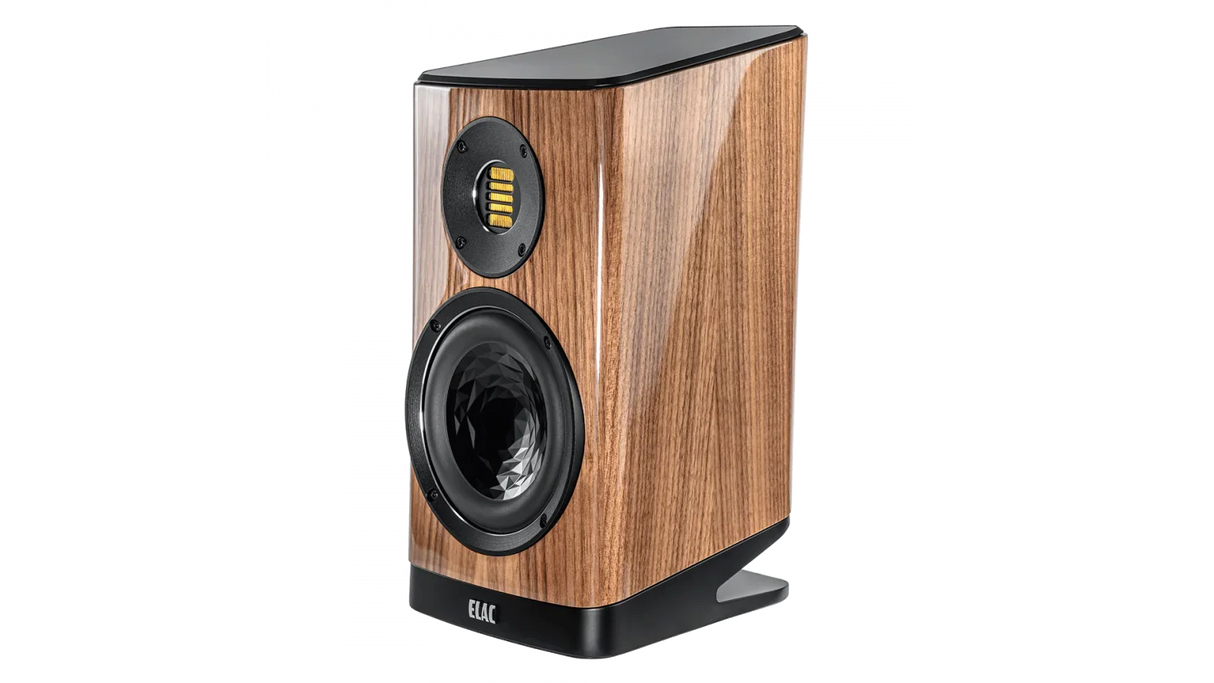 Elac Vela 6" 2-Way Bookshelf Speakers with JET 6 Tweeter - Gloss Walnut, Pair