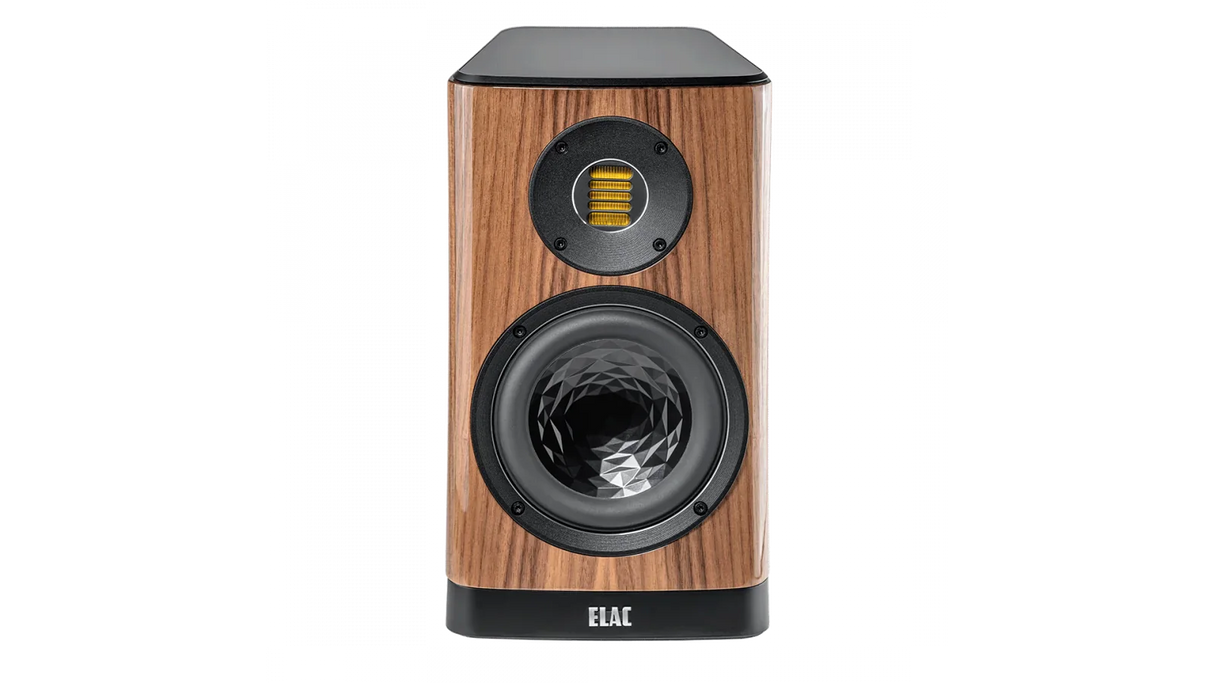 Elac Vela 6" 2-Way Bookshelf Speakers with JET 6 Tweeter - Gloss Walnut, Pair