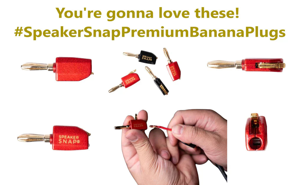 Speaker Snap SSPB4 Premium Banana Plugs Red & Black 2 Pair / 4 Pieces