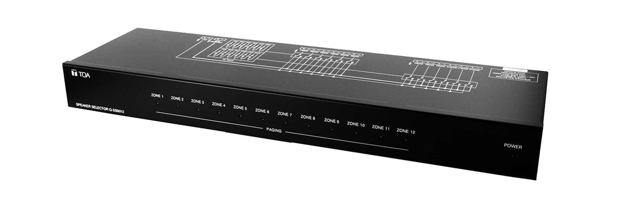 TOA Q-SS9012PS Multi-Zone Speaker Selector for Up To 12 Zones