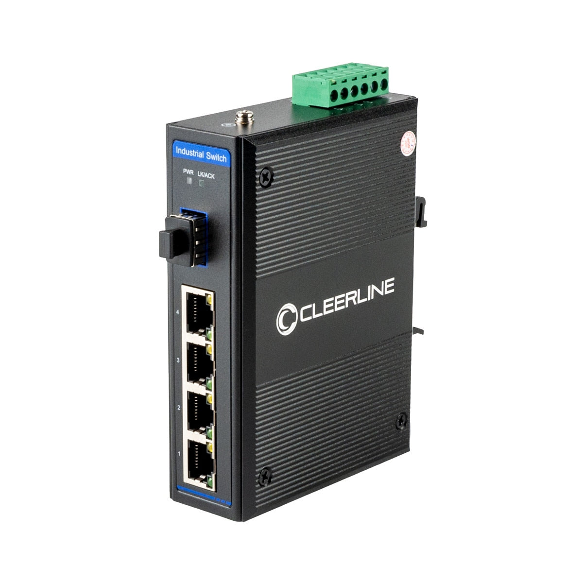 Cleerline SSF-1x4POE-RUGGED Industrial Gigabit switch PoE+ 120W budget 4x 10/100/1000Base-Tx to 1x 1000Base-X SFP Per Each