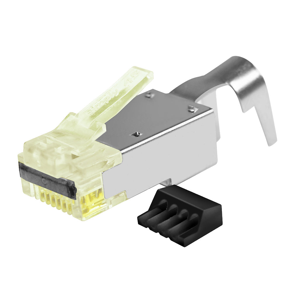 Simply45 S45-1755P ProSeries 10G Cat6a/7/7a Shielded External Ground – Pass-Through RJ45 with Cap45® & Bar45® 50 pc/Jar