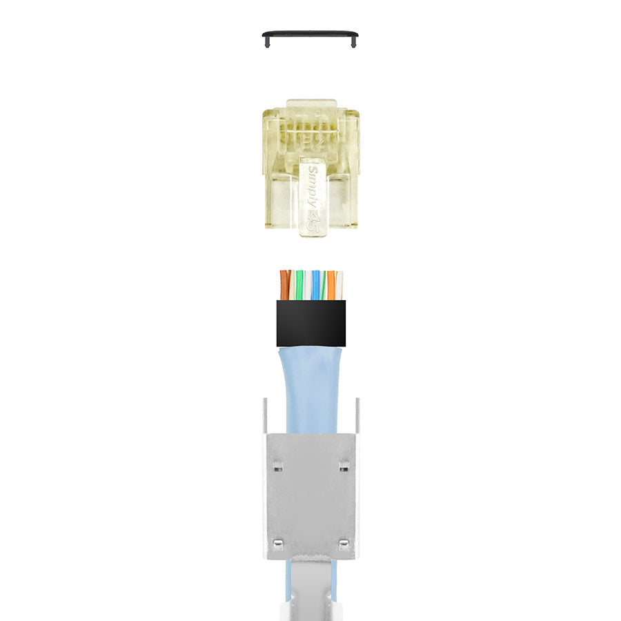 Simply45 S45-1755P ProSeries 10G Cat6a/7/7a Shielded External Ground – Pass-Through RJ45 with Cap45® & Bar45® 50 pc/Jar