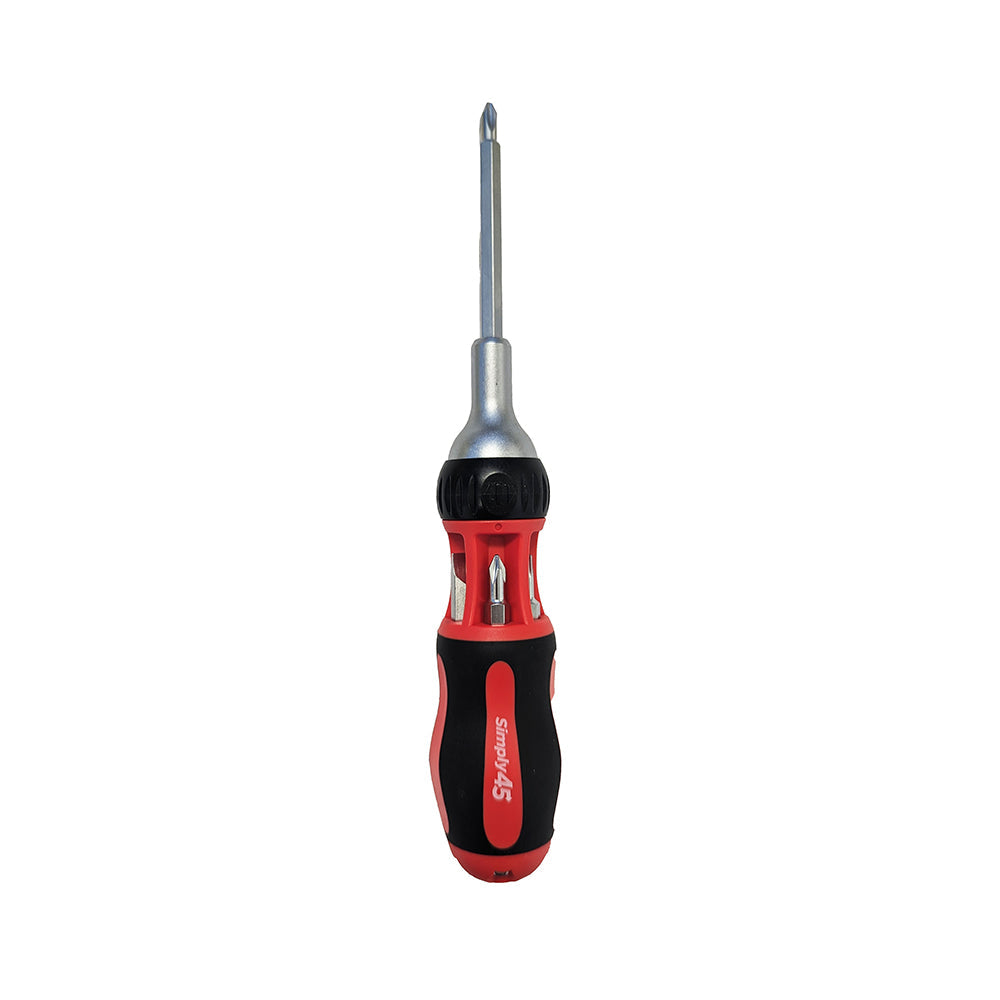 Simply45 S45-501 7-in-1 multi bit ratcheting screwdriver, 9″