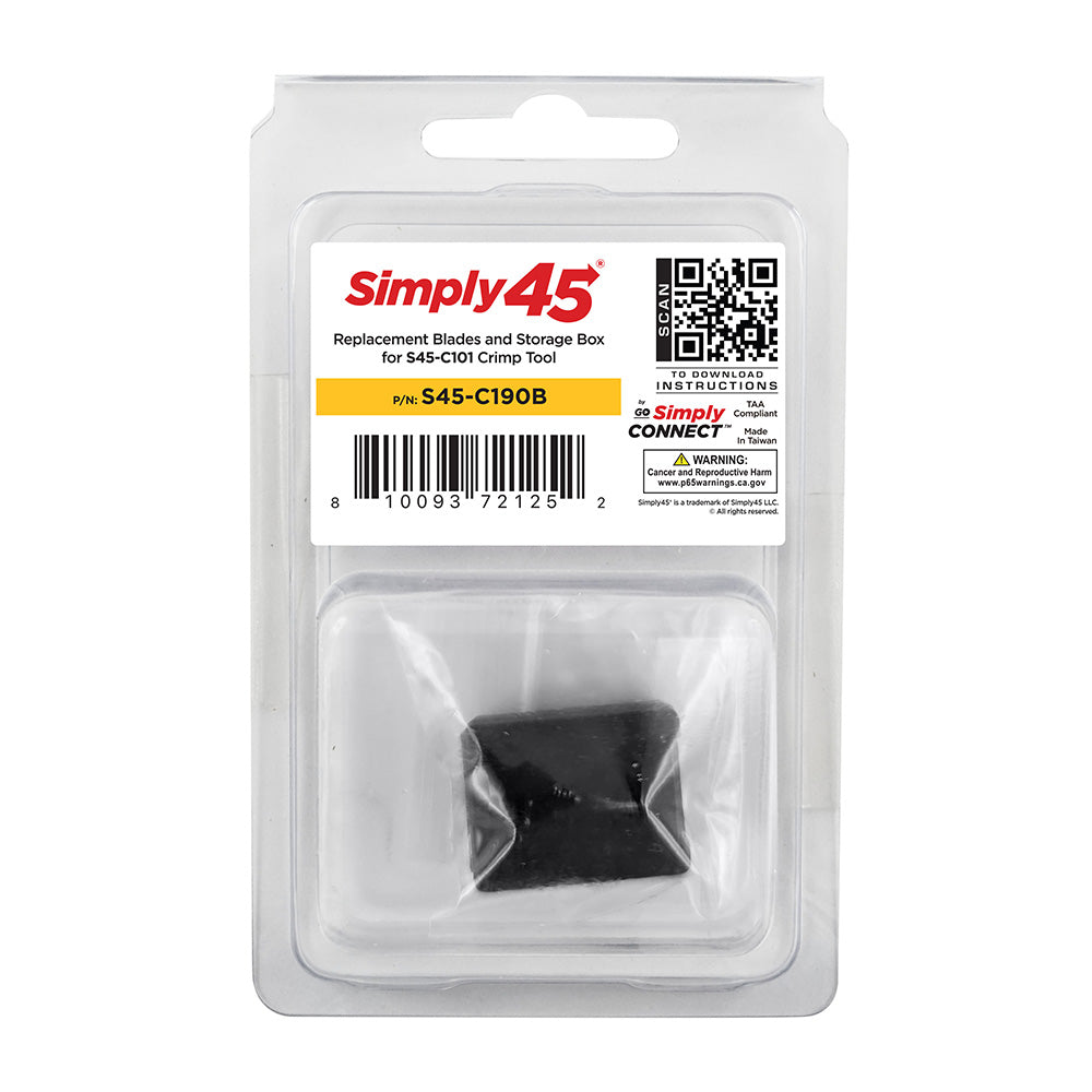 Simply45 S45-C190B Replacement Blades and Storage Box for S45-C101 & S45-C100 Crimp Tool
