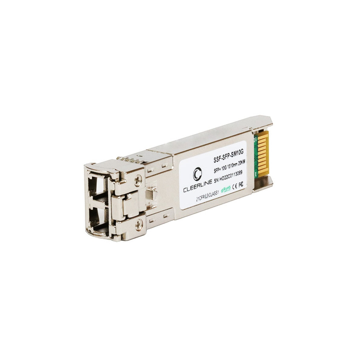 Cleerline SSF-SFP-SM10G 10G SFP+ transceiver SM 10GBase-LR, 1310nm, 20Km max reach Per Each