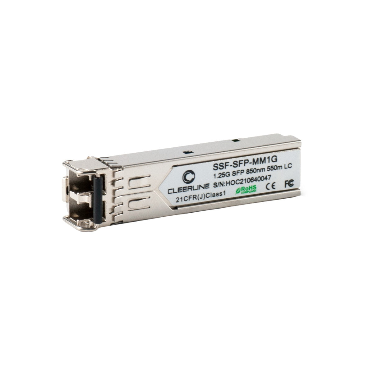 Cleerline SSF-SFP-MM1G 1.25G SFP transceiver MM 1000Base-SX, 850nm, 550m max reach, w/DDM Per Each