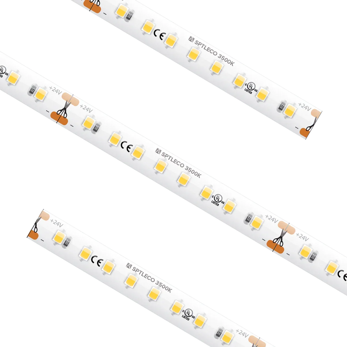 Proluxe PLX-SPTLECO54-35K-24V-16 16.4FT REEL SPEC ECO TAPE LIGHT, 3500K, IP54, ATTACHED 3FT LEAD WIRES, (3) TL-CONKIT, (3) TL-BLKS, (3) TL-2PWR-HD