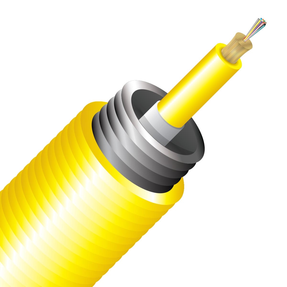 Cleerline 12IAD9125SMOS2P 12 Strand SSF™ Interlocking Armored Micro-Distribution LT, Plenum, 9/125, G657 A2/B2 OS2 Per 1000ft Spool