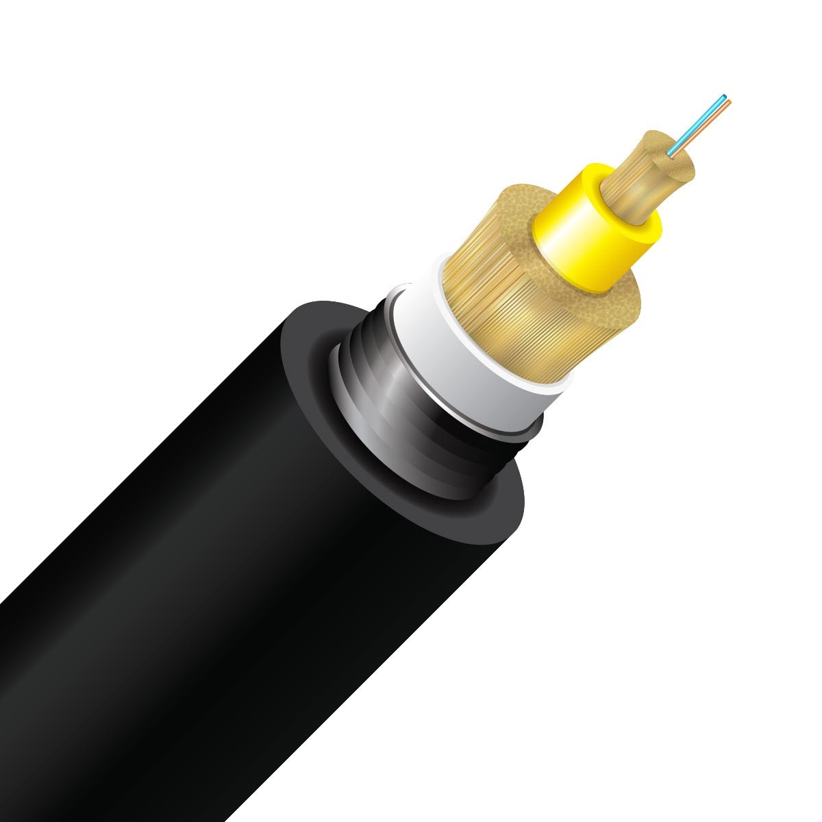 Cleerline 2ACS9125OS2PE-B 2 Strand SSF™ Armored Direct Burial Micro-Distribution LT, PE/OSP/Burial, 9/125, G657 A2/B2 OS2 Per FT