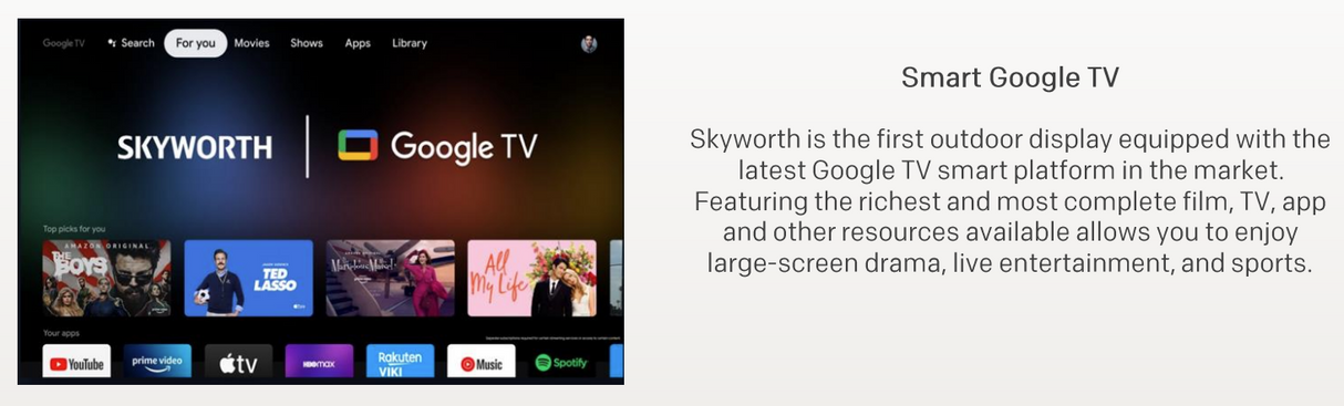 Skyworth Clarus Outdoor™ PS1 Series 4K UHD Partial Sun Google TV