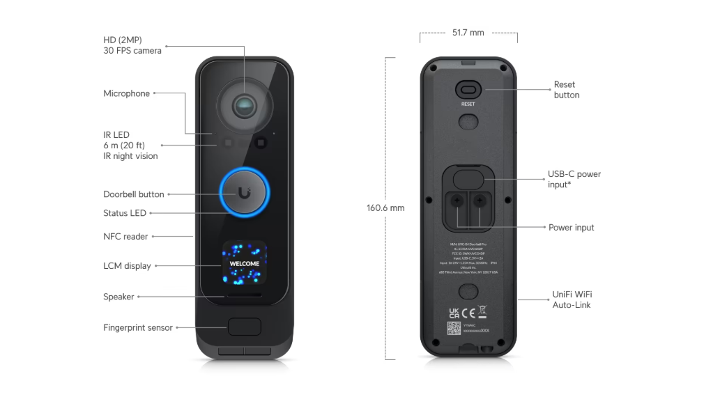 Ubiquiti UVC-G4 Doorbell Pro UniFi Protect G4 Doorbell Pro US