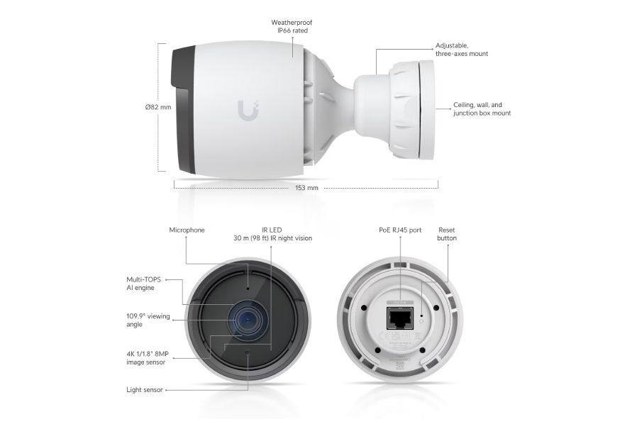 Ubiquiti UVC-G6-Bullet-W UniFi Video Camera G6 Bullet White