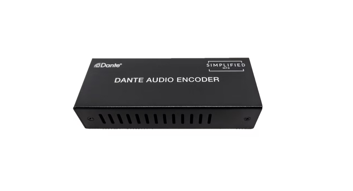 Simplified DTE ENC Balanced or unbalanced stereo to Dante encoder