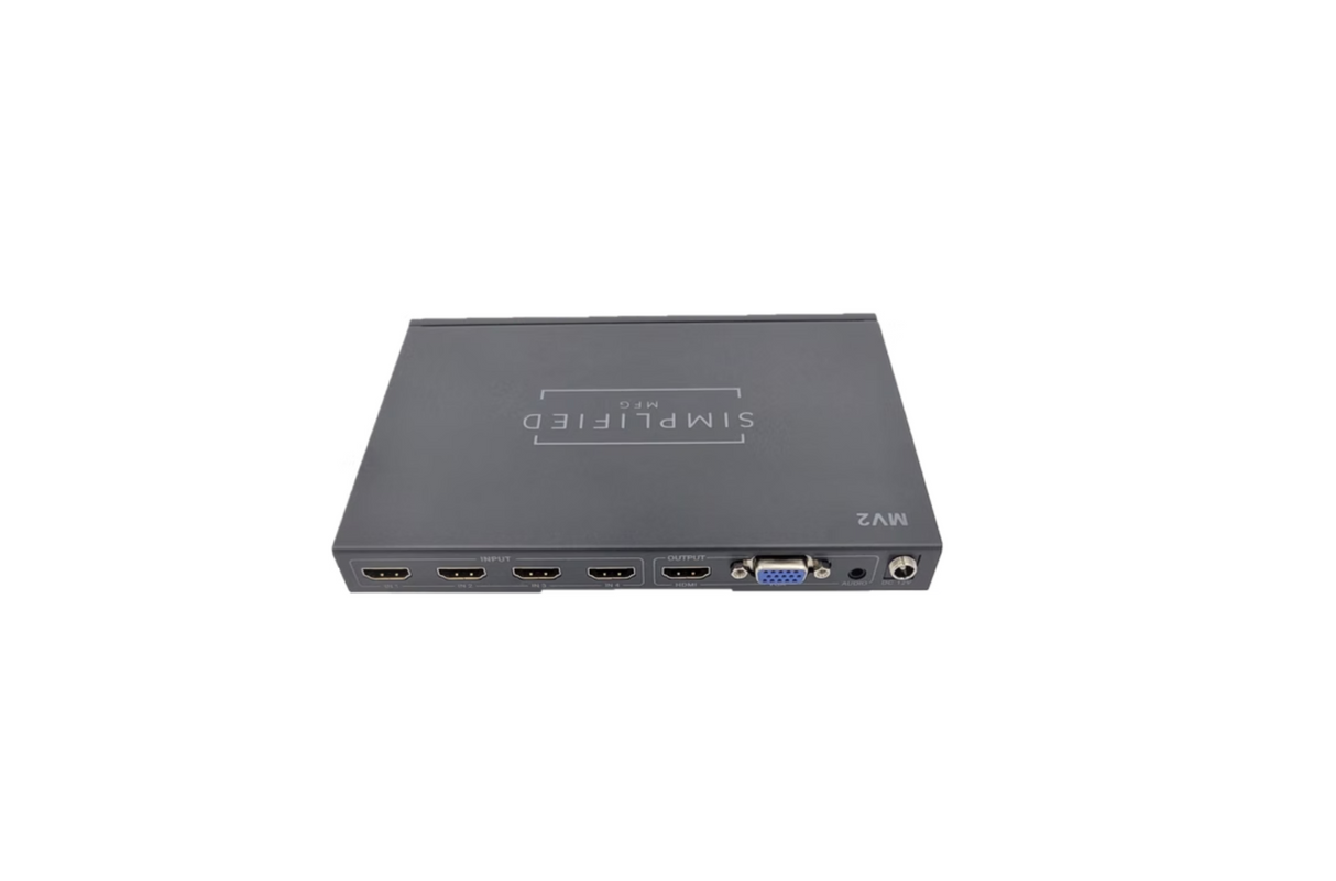 Simplified MV2 4x1 Instant-Switching HDMI switch with Multiview