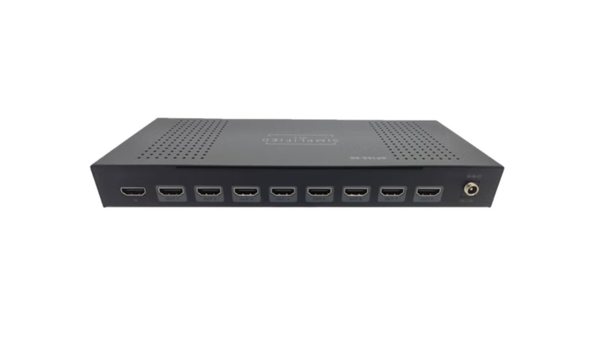 Simplified SP18S-8K HDMI 2.1 (48gbps) 1x8 Scaling HDMI Splitter