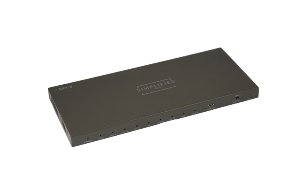Simplified SP1:8 HDMI 2.0b (18Gbps) 1x8 HDMI Splitter