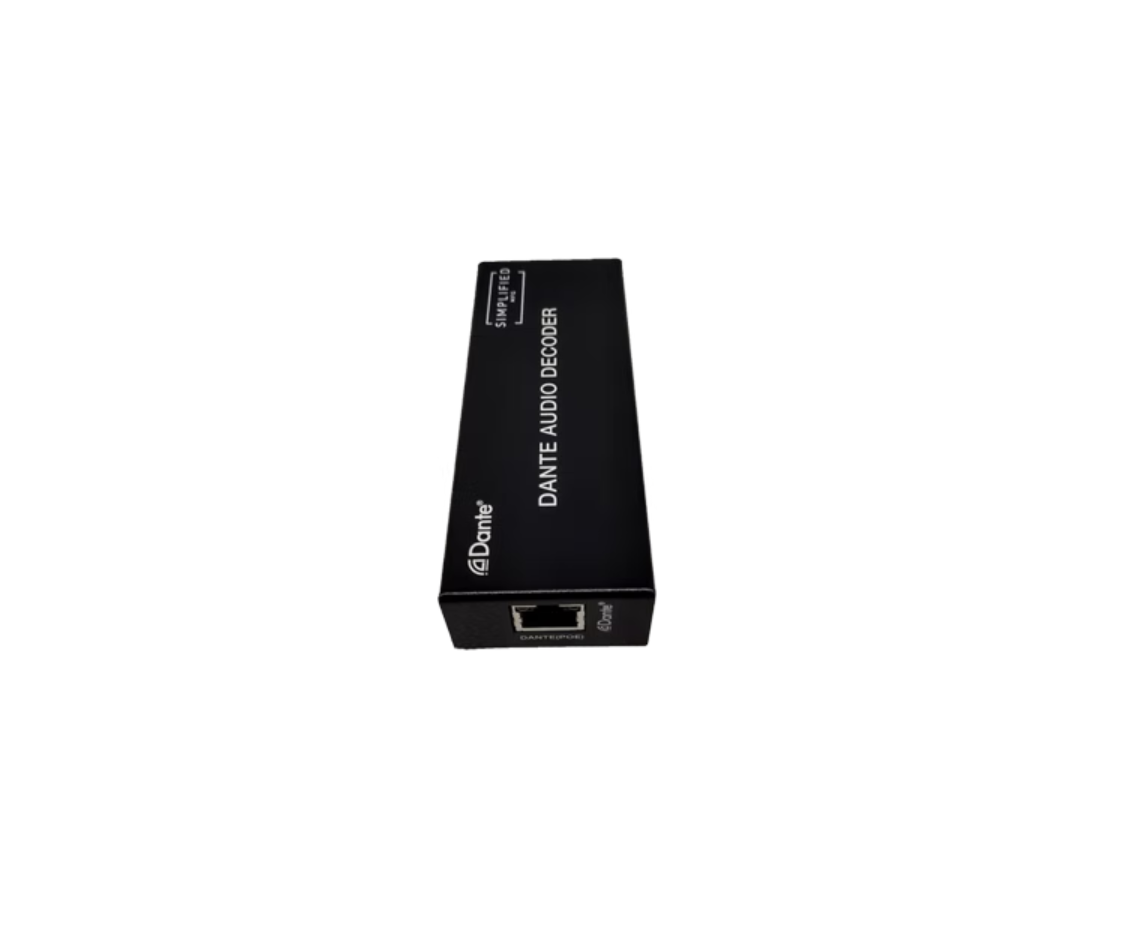 Simplified DTE DEC Balanced or Unbalanced 2 channel to Dante decoder