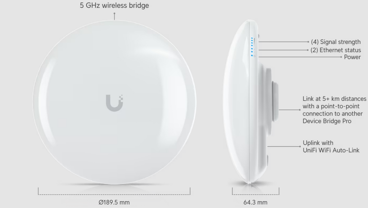 Ubiquiti UDB-Pro 5 GHz Wireless Bridge with PoE Output