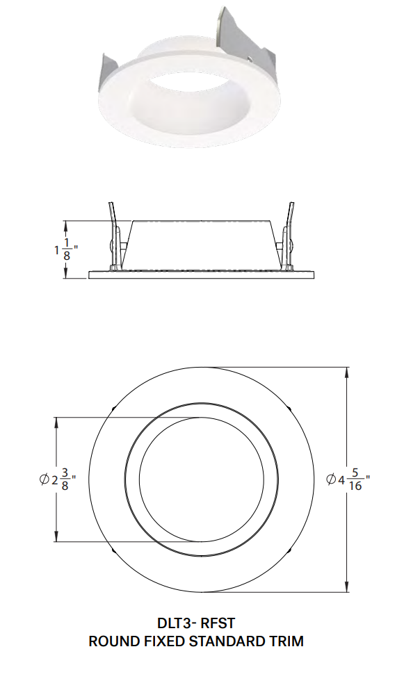 CSL FORME DLT3-RFSTWT Round Standard Trim, White