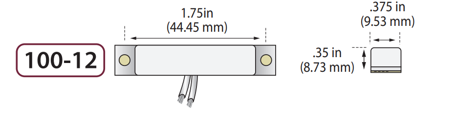 GRI 100-12-W 2” Miniature Surface Mount Switch Set, Each