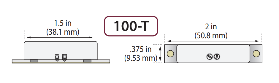 GRI 100-T-W 2” Miniature Surface Mount Switch Set, Each