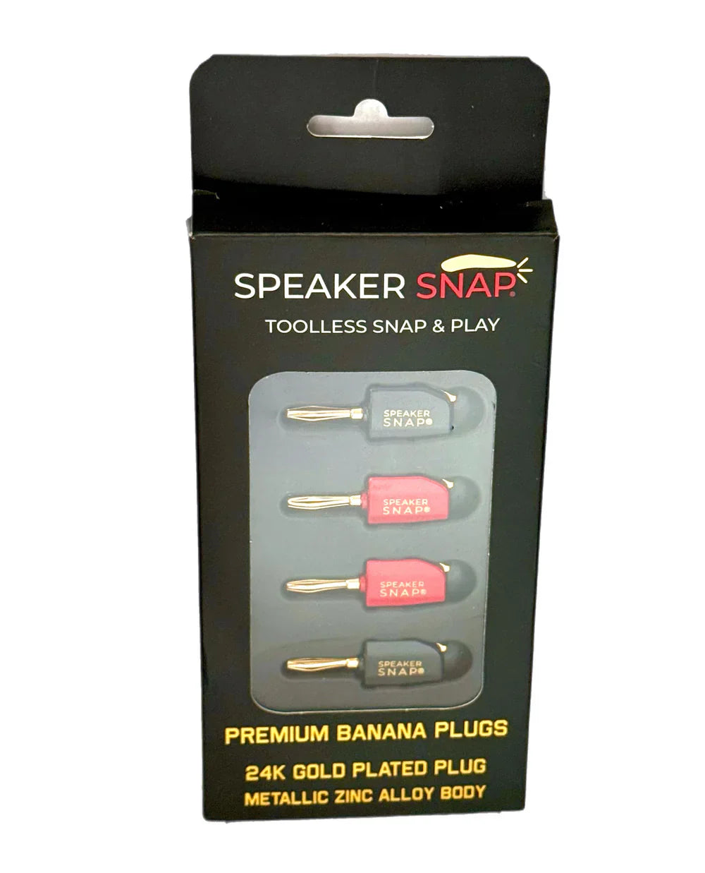 Speaker Snap SSPB4 Premium Banana Plugs Red & Black 2 Pair / 4 Pieces