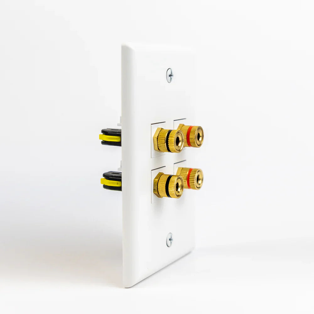 Speaker Snap SSKPW2 Keystone Insert Binding Posts 1 Pairs / 2 Pieces (White)