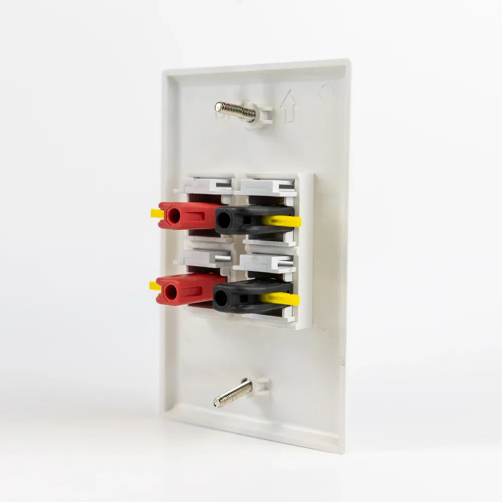 Speaker Snap SSKPW2 Keystone Insert Binding Posts 1 Pairs / 2 Pieces (White)