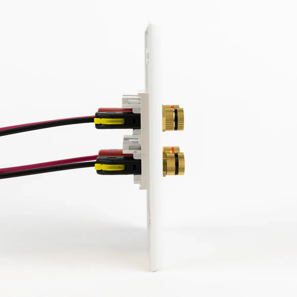 Speaker Snap SSKPW4 Keystone Insert Binding Posts 2 Pairs / 4 Pieces (White)