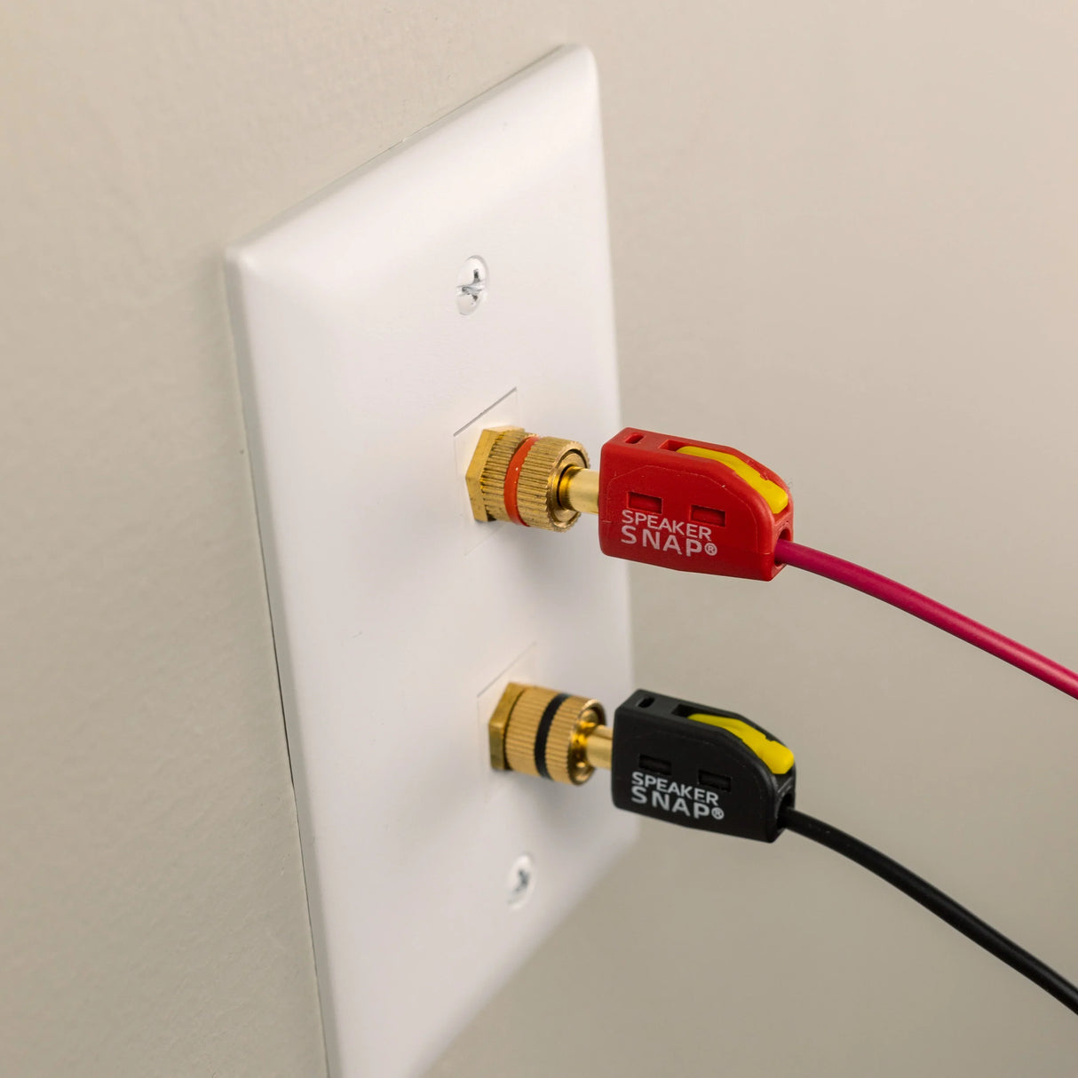 Speaker Snap SSKPW4 Keystone Insert Binding Posts 2 Pairs / 4 Pieces (White)