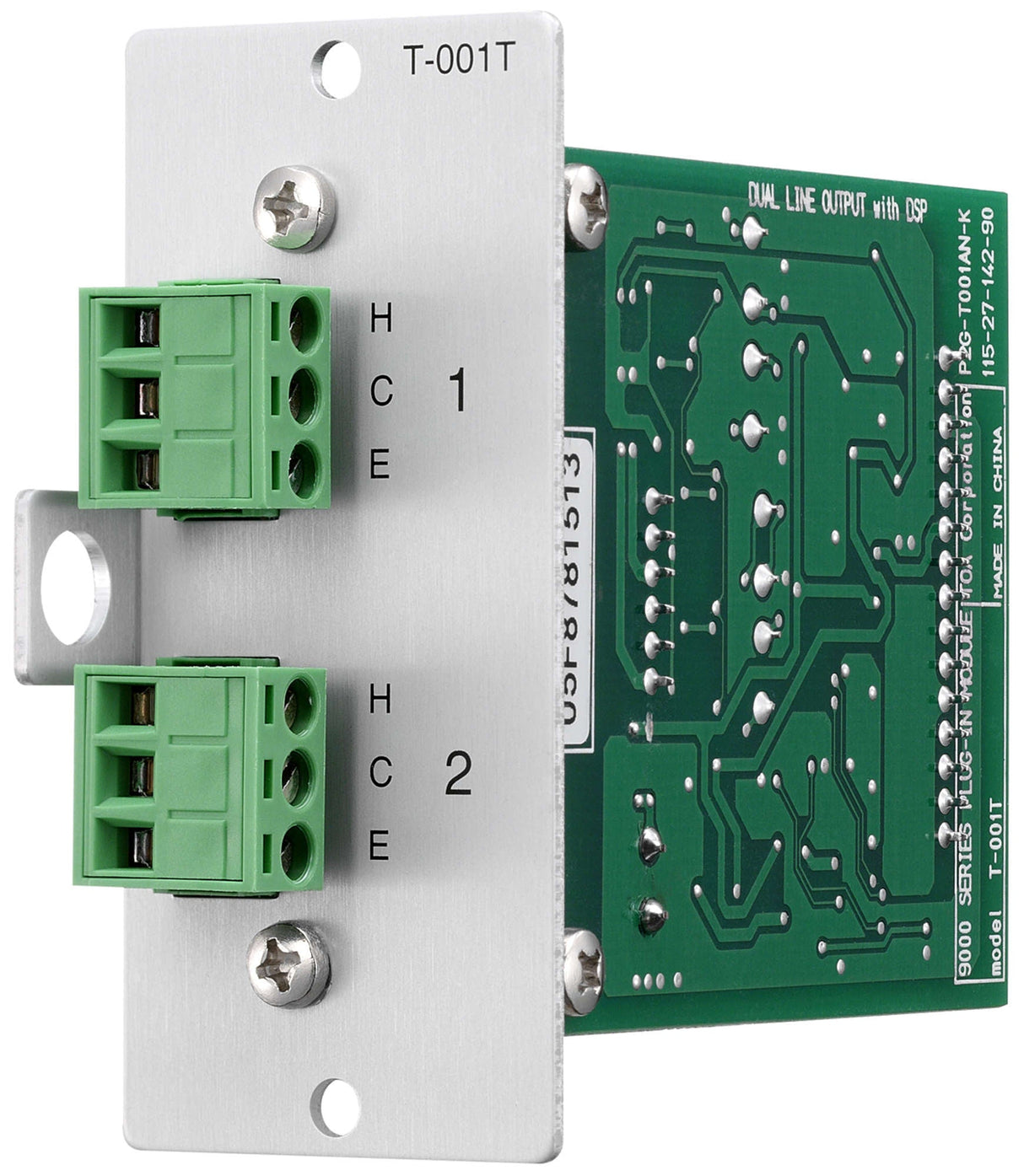 TOA T-001T Output Module for 9000/9000M2 Two Line Outputs w/ DSP Removable Terminal Block
