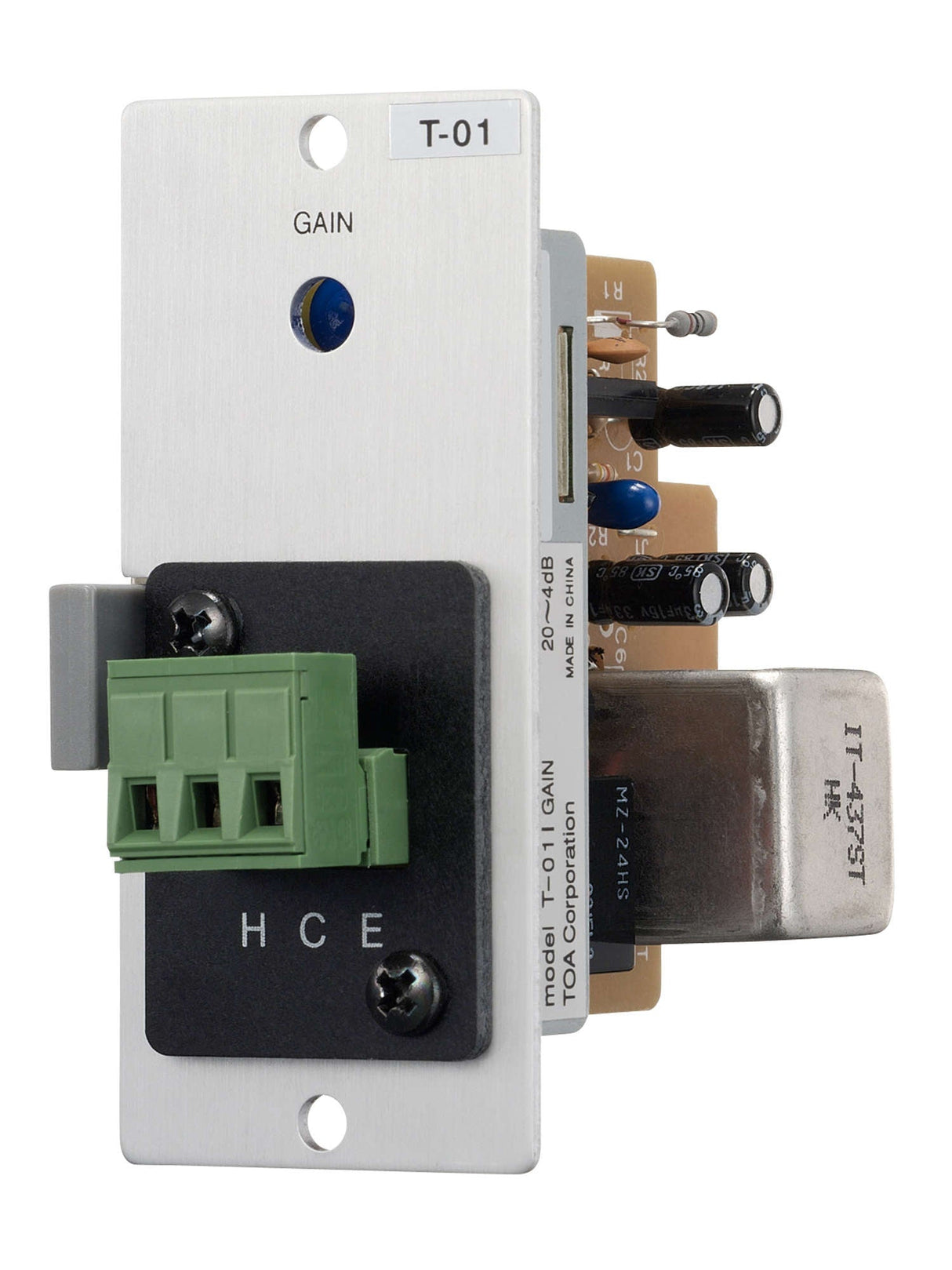 TOA T-01S T Line Output Module Balanced 600Ω Removable Terminal Block