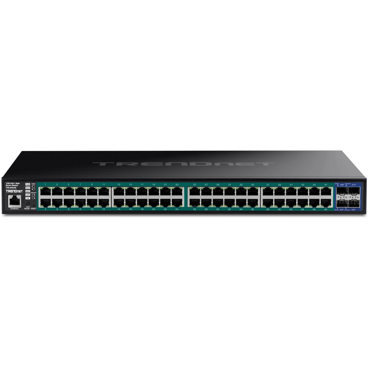 TRENDnet TPE-3524S 52-Port Gigabit Web Smart PoE+ Switch with 10G SFP+ Slots