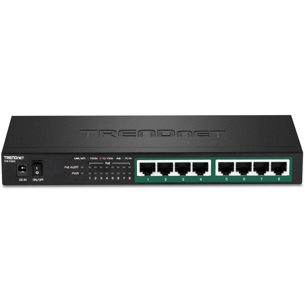 TRENDnet TPE-TG83 8-Port Gigabit PoE+ Switch, 65W PoE Budget