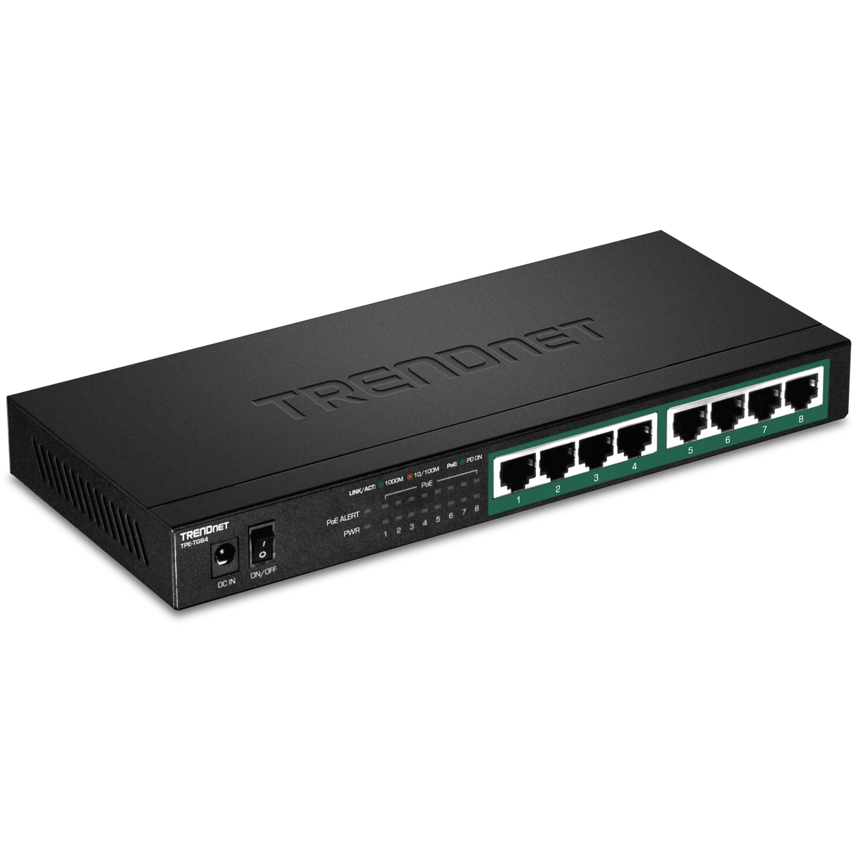 TRENDnet TPE-TG84 8-Port Gigabit PoE+ Switch, 120W PoE Budget