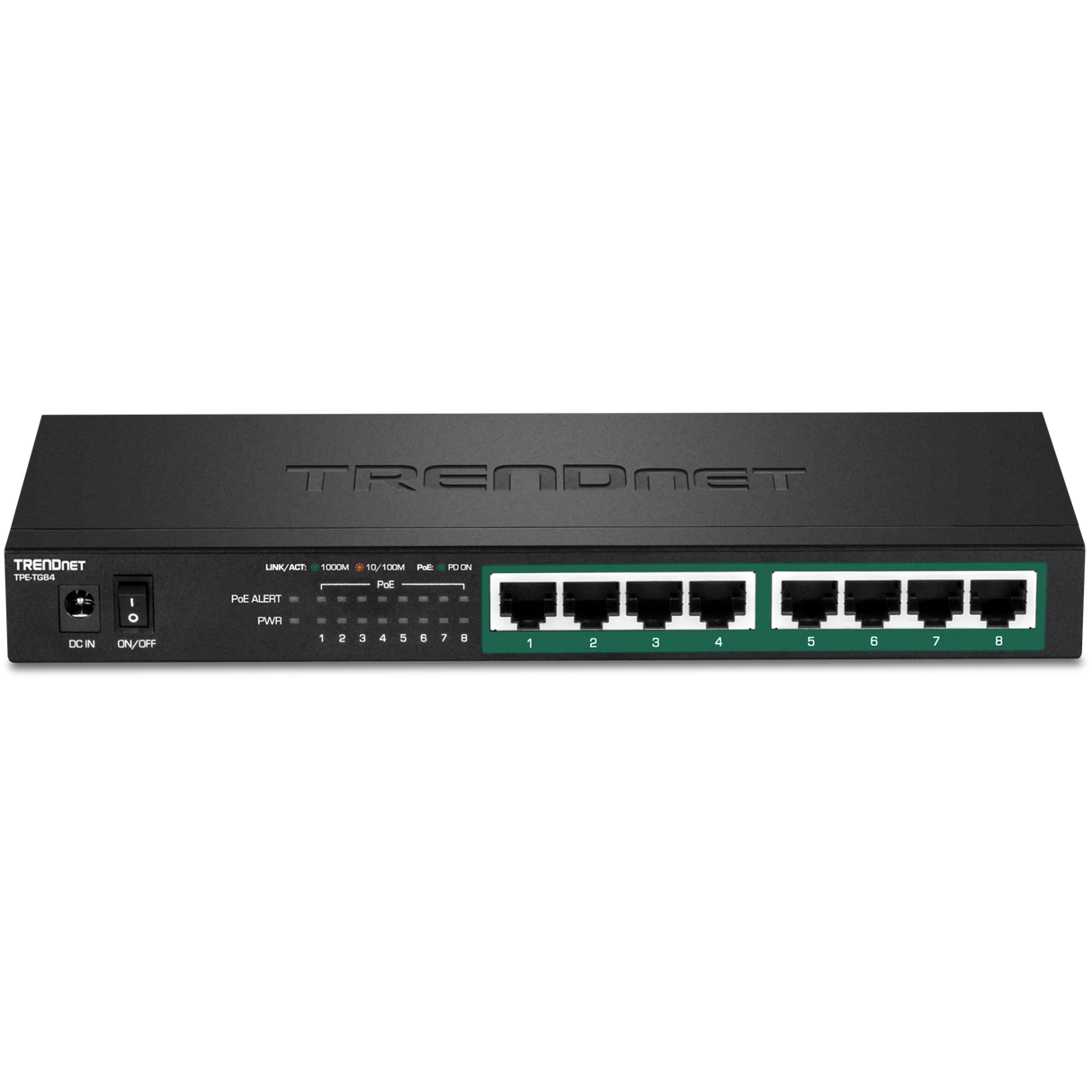 TRENDnet TPE-TG84 8-Port Gigabit PoE+ Switch, 120W PoE Budget