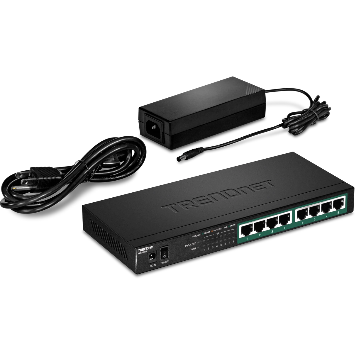 TRENDnet TPE-TG84 8-Port Gigabit PoE+ Switch, 120W PoE Budget
