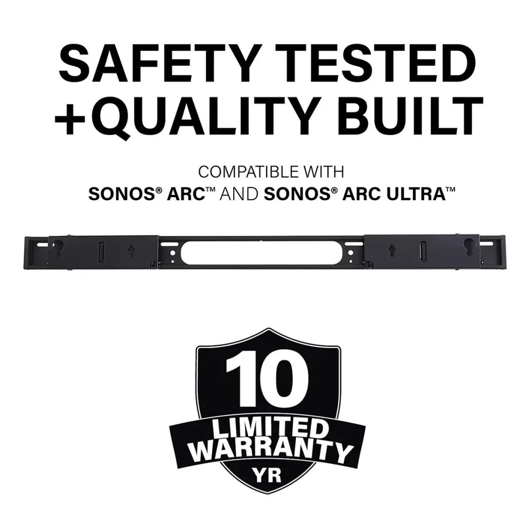 Sanus WSSAWM1-B2 Extendable Soundbar Wall Mount for Arc & Arc Ultra. BLACK