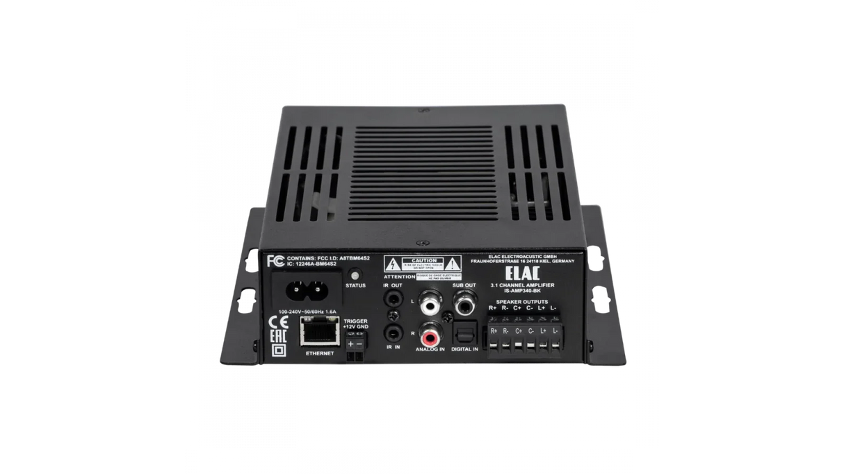 Elac IS-AMP340-BK Integrated 3 x 40W Amplifier with Dolby Digital - Black, Each