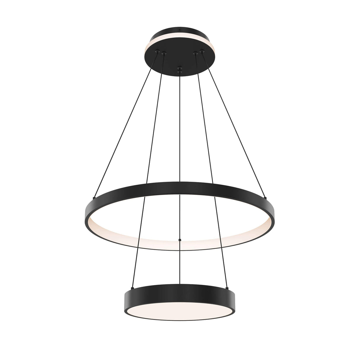 DALS CFPD20-CC-BK Two-tier 20-inch pendant, two-zone lighting with a lit canopy