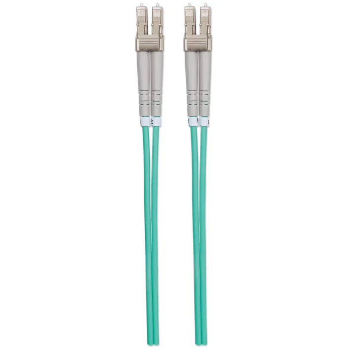 Intellinet 750134 2 m LC to LC UPC Fiber Optic Patch Cable, 3.0 mm, Duplex, LSZH, OM3 Multimode, Aqua