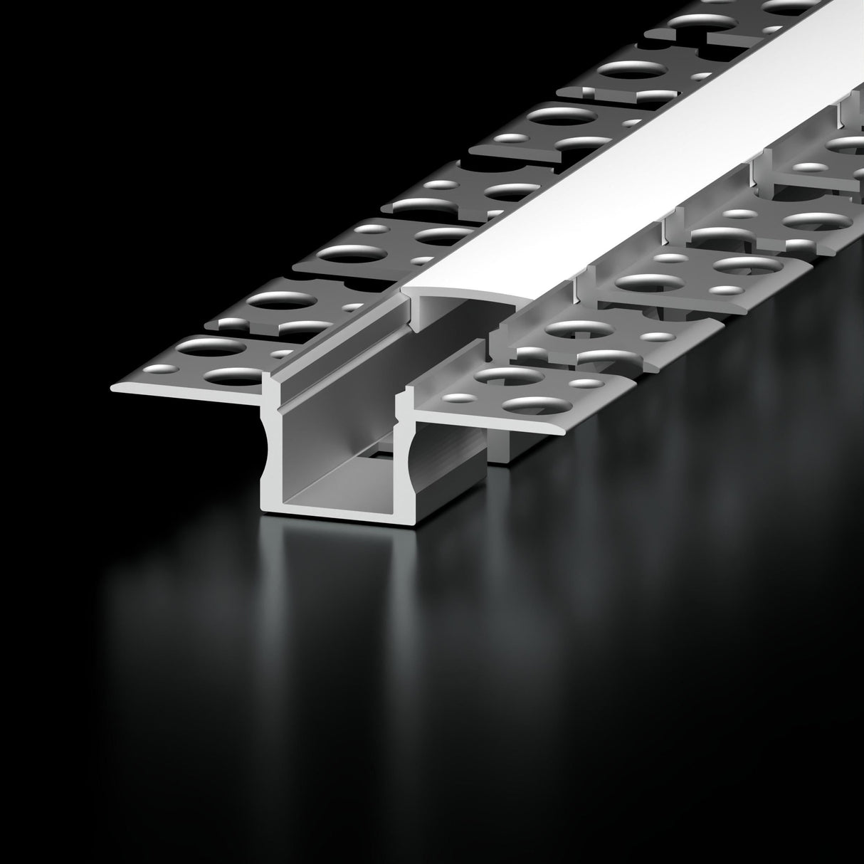 Diode Channel Bundle, FLEXIBLE MUD-IN, 96 in., Aluminum, Frosted Silicone Cover, 2 open end caps, 2 closed end caps